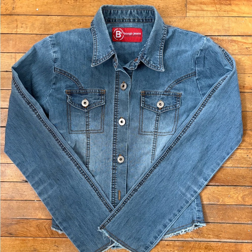 Vintage Bongo Jeans Denim Long Sleeve with Silver Buttons